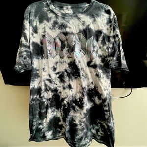AC/DC Band Tee Iridescent Short Sleeve Tie Dye Tee